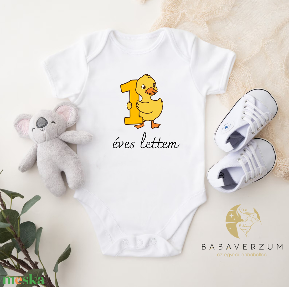 1 éves lettem szülinapos bababody, hosszú/ rövid ujjú  - baba - mama - babaruházat - baba body - Meska.hu