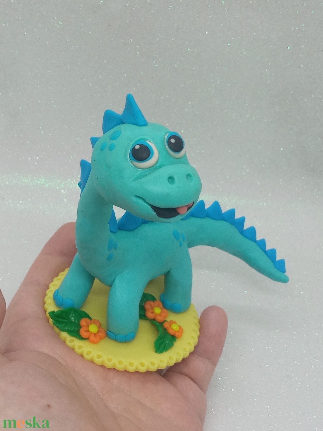 Blublu Dínó Egyedi Örök Tortadísz  - otthon & életmód - konyhafelszerelés, tálalás - sütés, főzés - sütidísz - Meska.hu