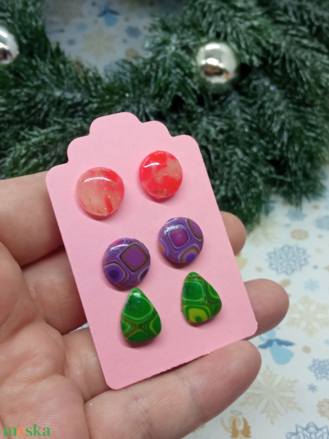 Vidám Pici bedugós fülbevaló szett - ékszer - fülbevaló - pötty fülbevaló - Meska.hu