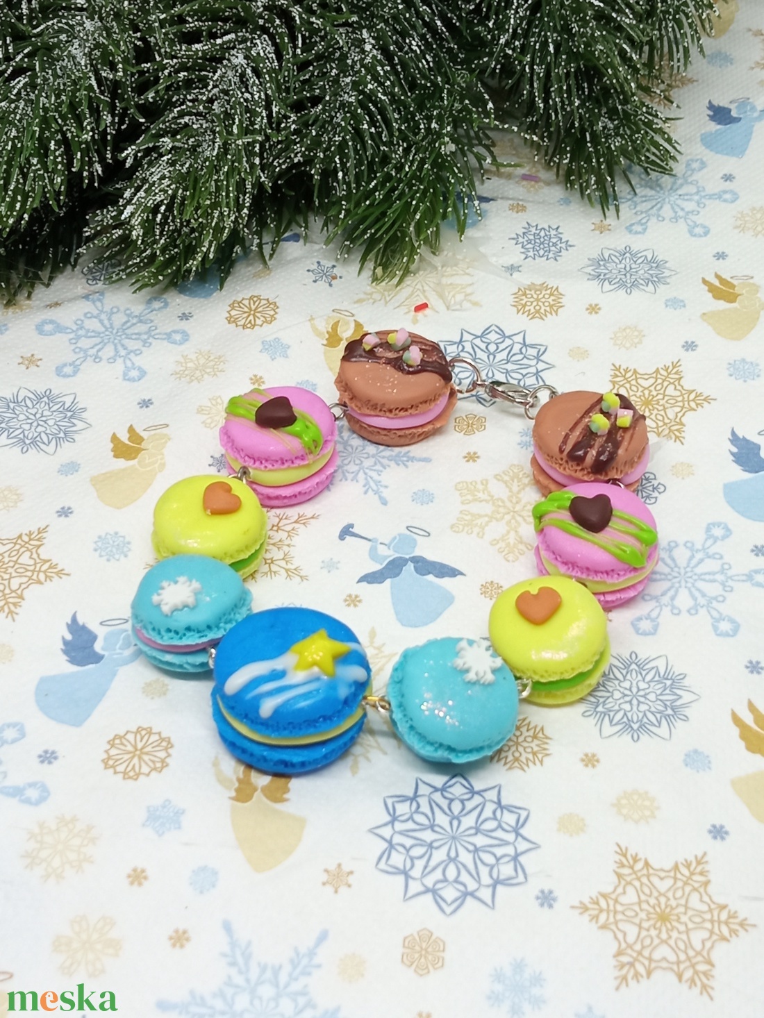  Macaron karkötő - ékszer - karkötő - karkötő medállal - Meska.hu