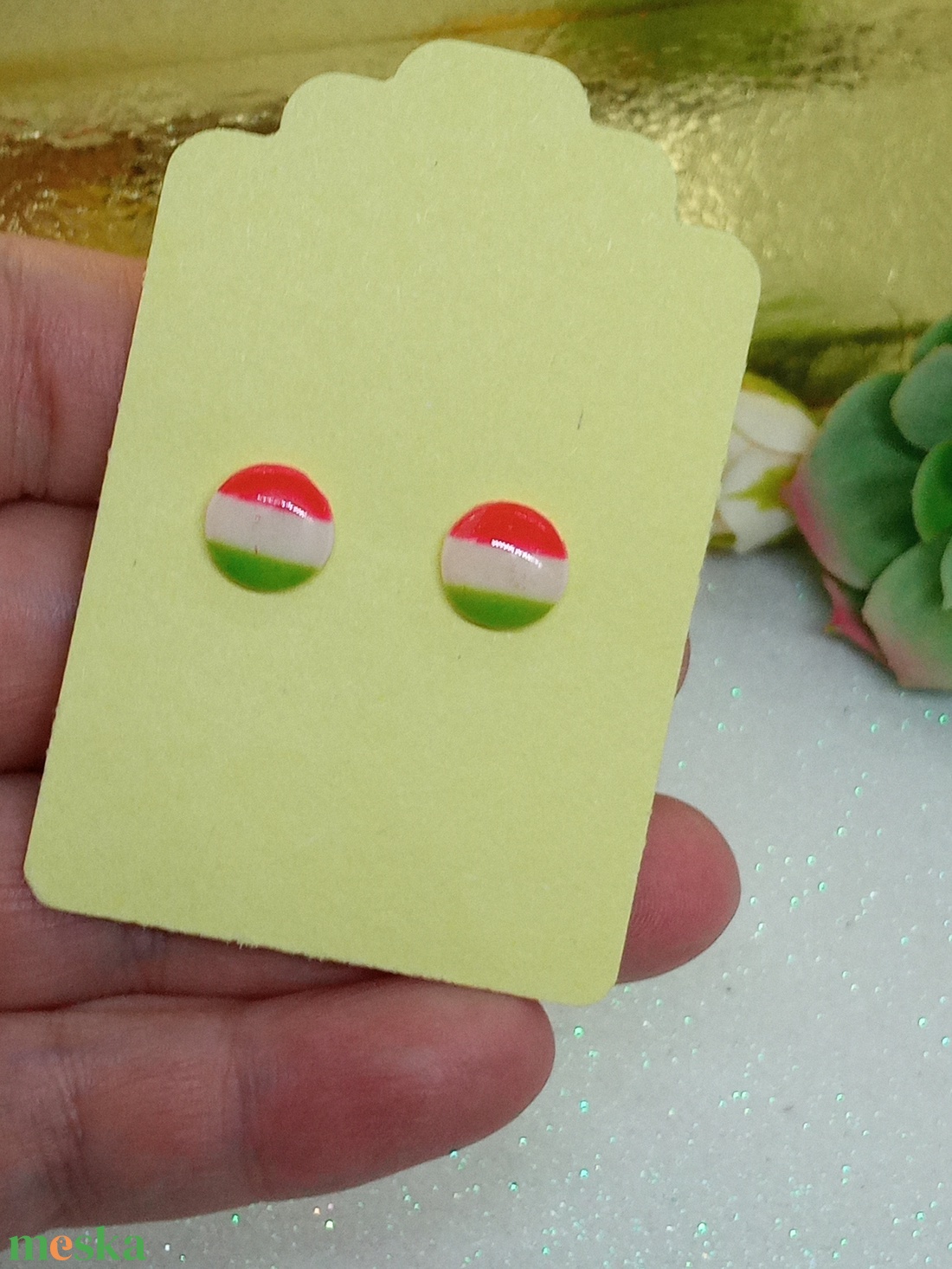 Ici Trikolor Bedugós  fülbevaló  - ékszer - fülbevaló - pötty fülbevaló - Meska.hu