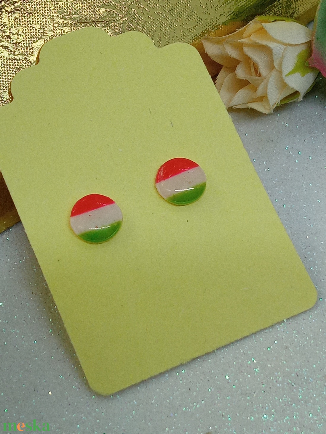 Ici Trikolor Bedugós  fülbevaló  - ékszer - fülbevaló - pötty fülbevaló - Meska.hu