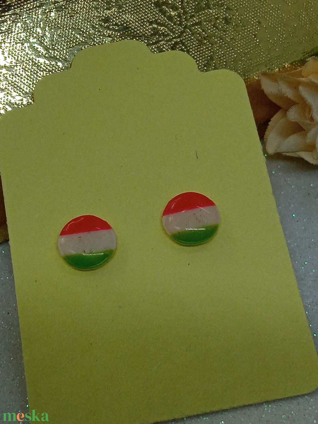 Ici Trikolor Bedugós  fülbevaló  - ékszer - fülbevaló - pötty fülbevaló - Meska.hu