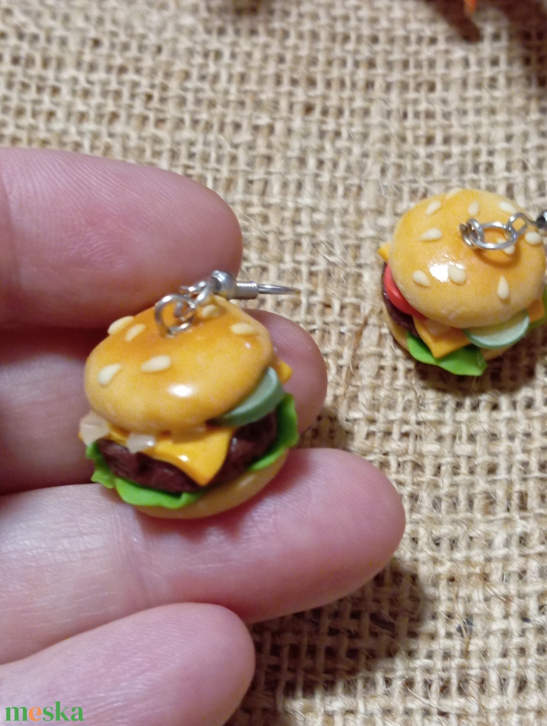 Marha Burger  fülbevaló  - ékszer - fülbevaló - lógó fülbevaló - Meska.hu