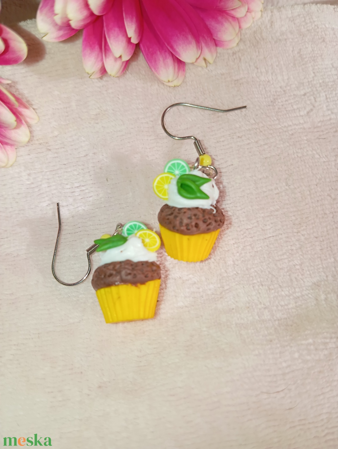 Citrusos Muffin fülbevaló  - ékszer - fülbevaló - lógó fülbevaló - Meska.hu