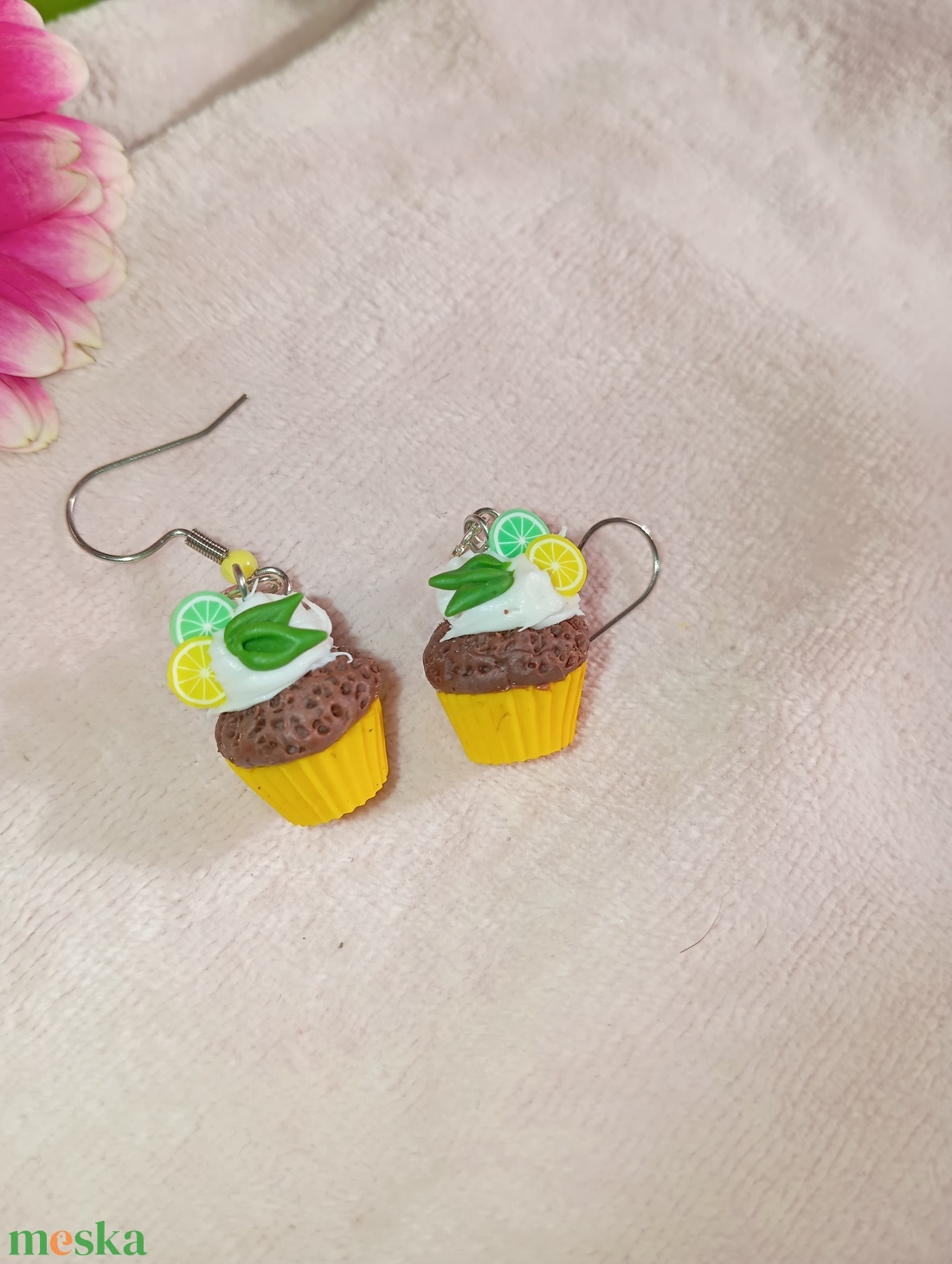 Citrusos Muffin fülbevaló  - ékszer - fülbevaló - lógó fülbevaló - Meska.hu