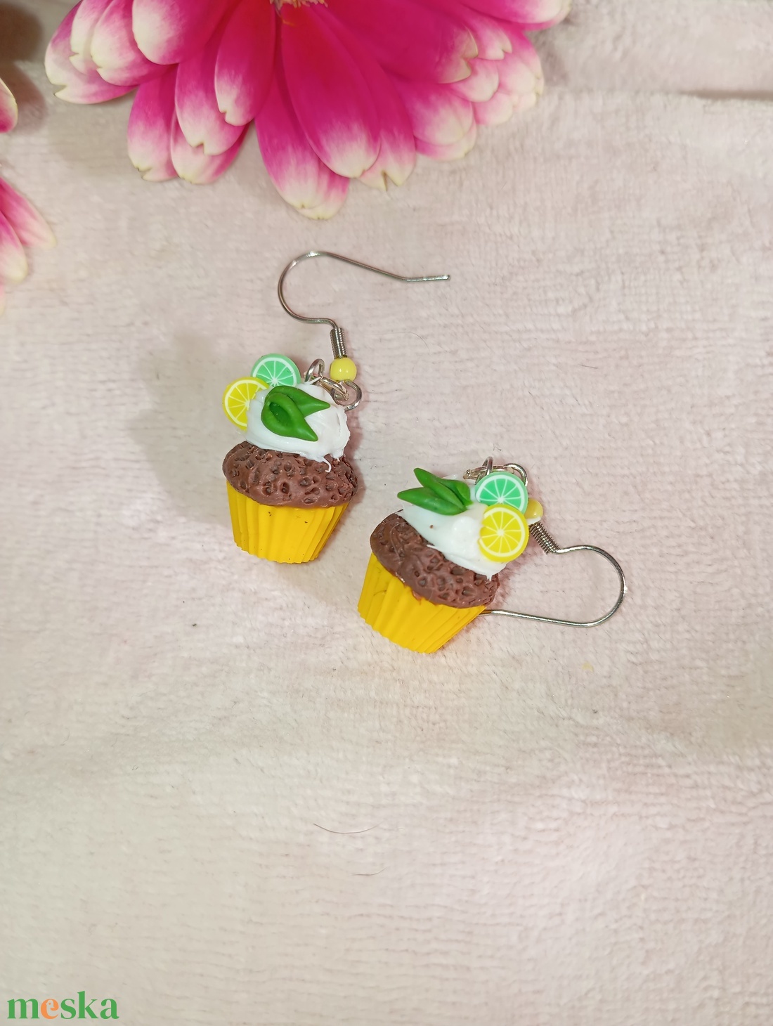 Citrusos Muffin fülbevaló  - ékszer - fülbevaló - lógó fülbevaló - Meska.hu