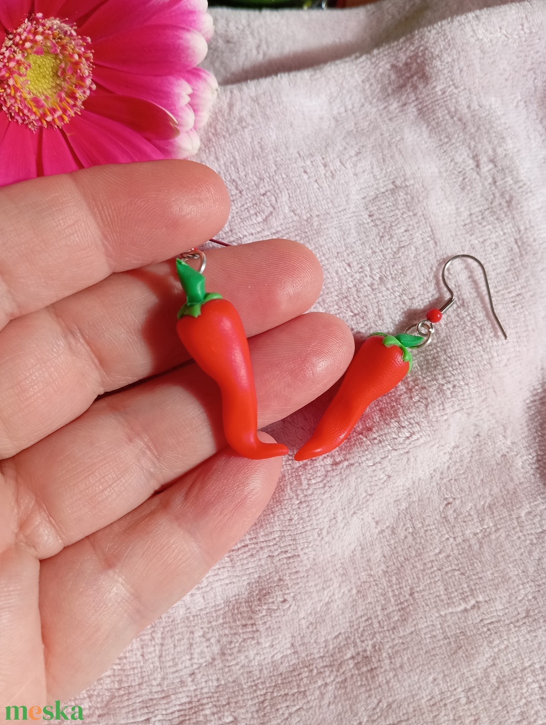 Chili fülbevaló - ékszer - fülbevaló - lógó fülbevaló - Meska.hu Chili fülbevaló - ékszer - fülbevaló - lógó fülbevaló - Meska.hu
