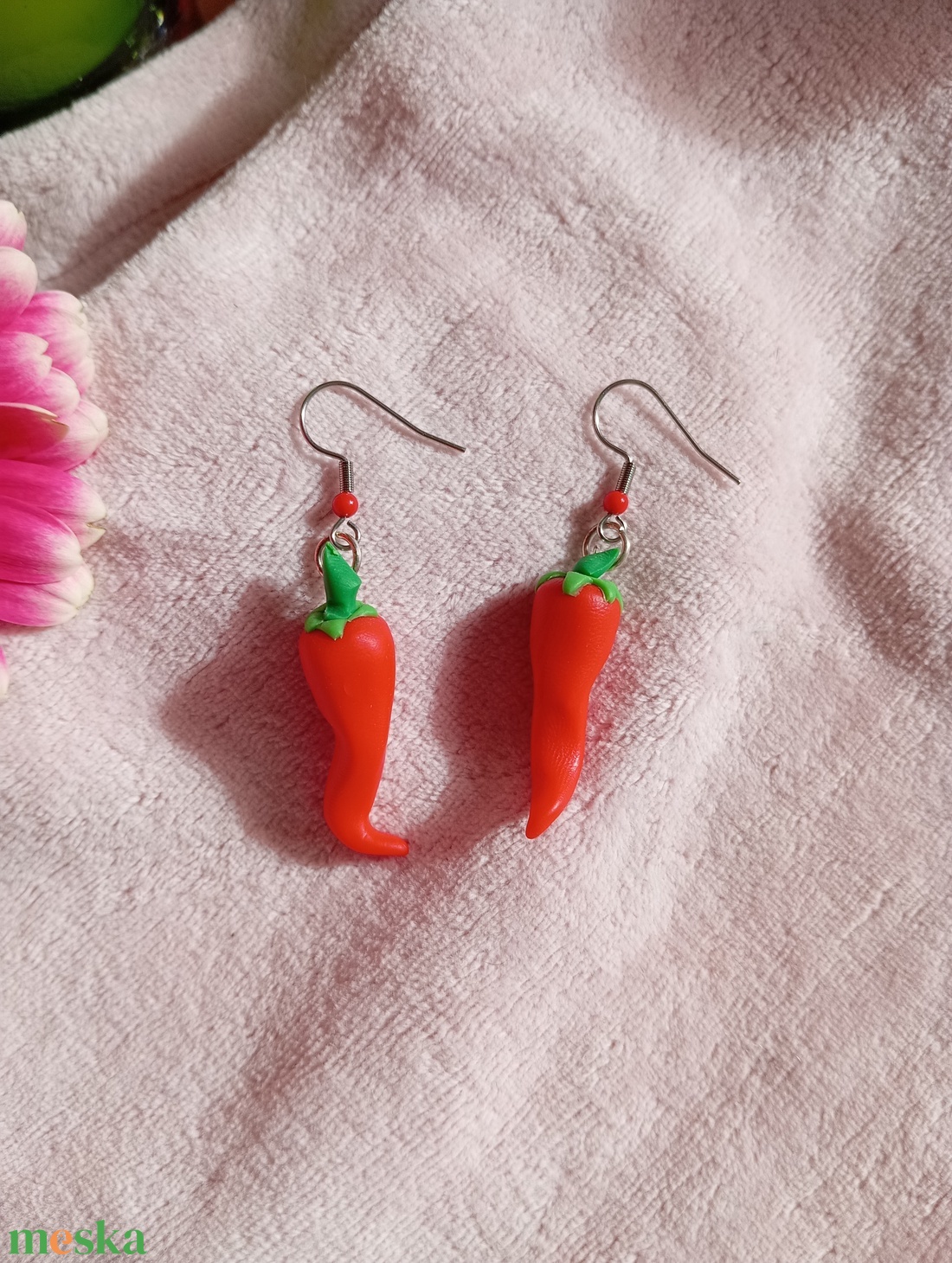 Chili fülbevaló - ékszer - fülbevaló - lógó fülbevaló - Meska.hu Chili fülbevaló - ékszer - fülbevaló - lógó fülbevaló - Meska.hu