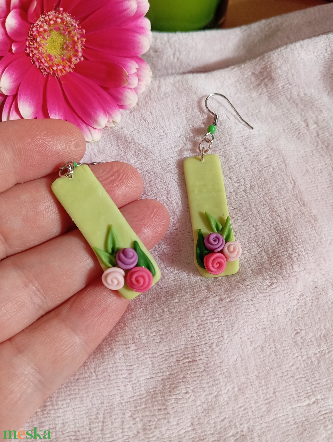 Virágom virágom fülbevaló  - ékszer - fülbevaló - lógó fülbevaló - Meska.hu