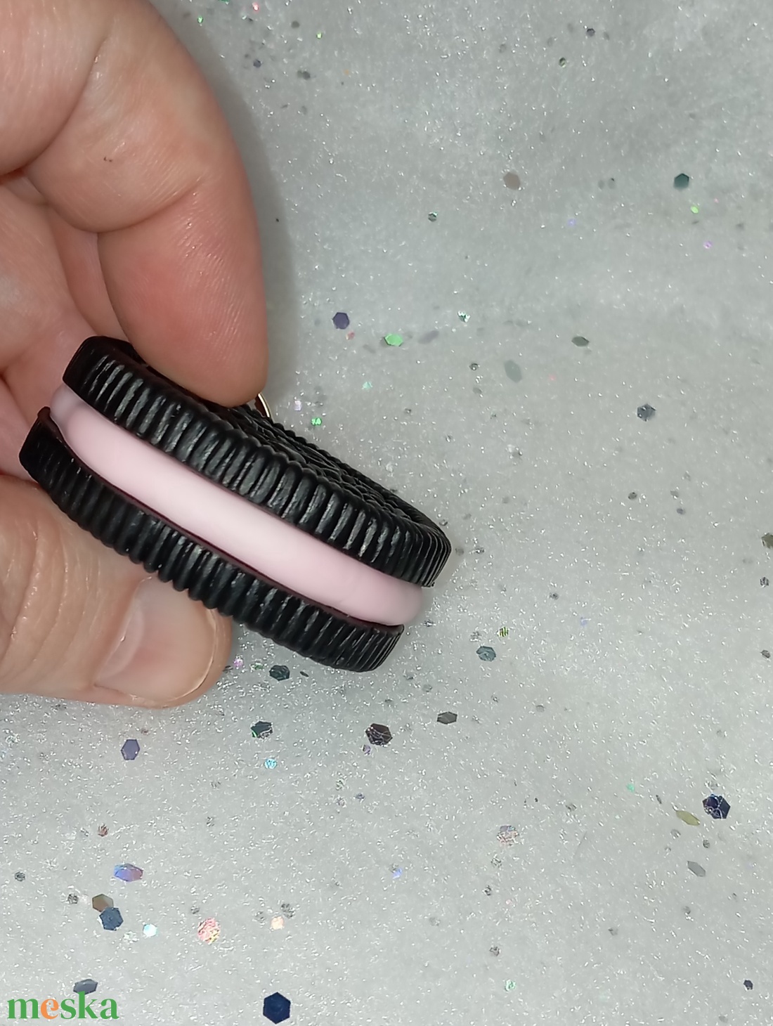 Oreo keksz kulcstartó  - táska & tok - kulcstartó & táskadísz - kulcstartó - Meska.hu