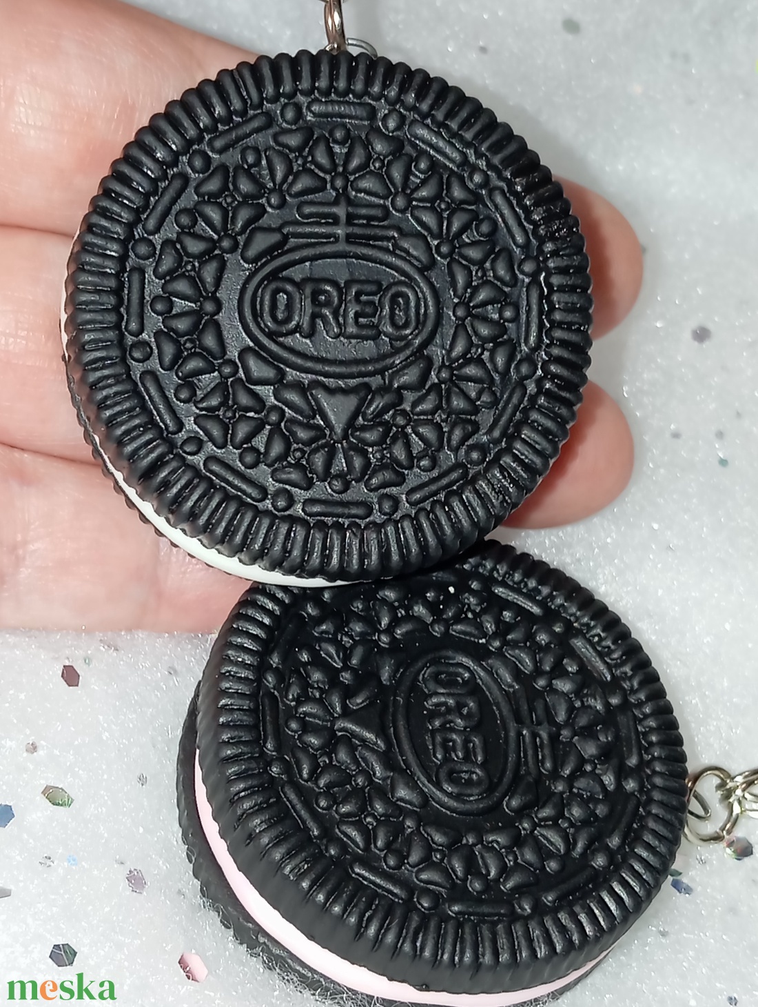 Oreo keksz kulcstartó  - táska & tok - kulcstartó & táskadísz - kulcstartó - Meska.hu