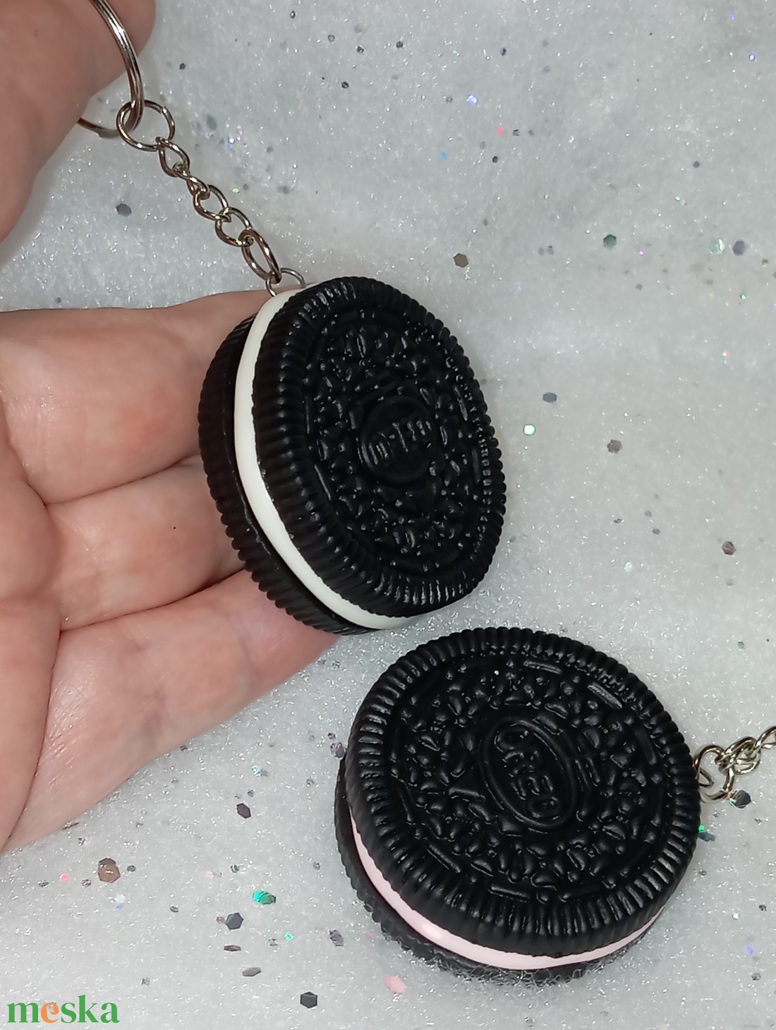 Oreo keksz kulcstartó  - táska & tok - kulcstartó & táskadísz - kulcstartó - Meska.hu