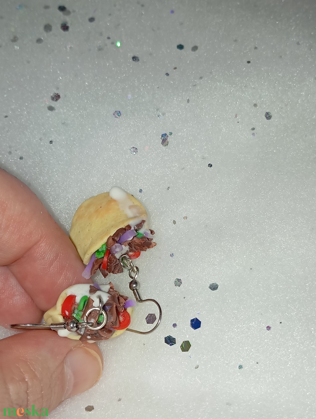 Gyros fülbevaló  - ékszer - fülbevaló - lógó fülbevaló - Meska.hu