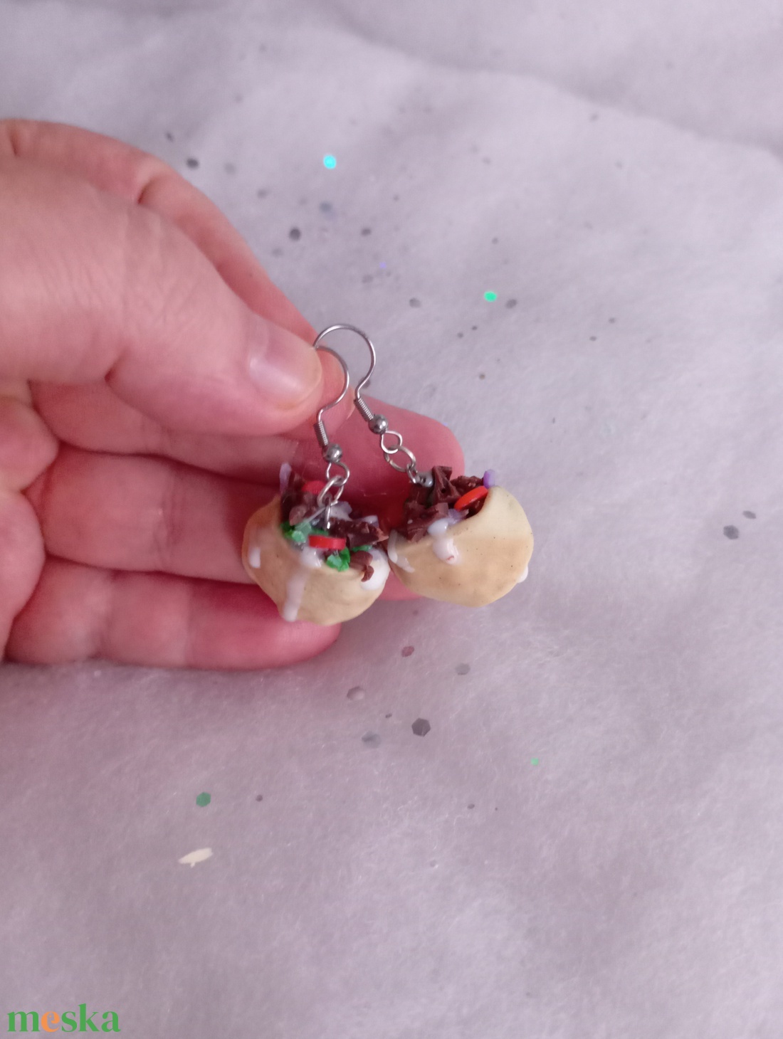 Gyros fülbevaló  - ékszer - fülbevaló - lógó fülbevaló - Meska.hu