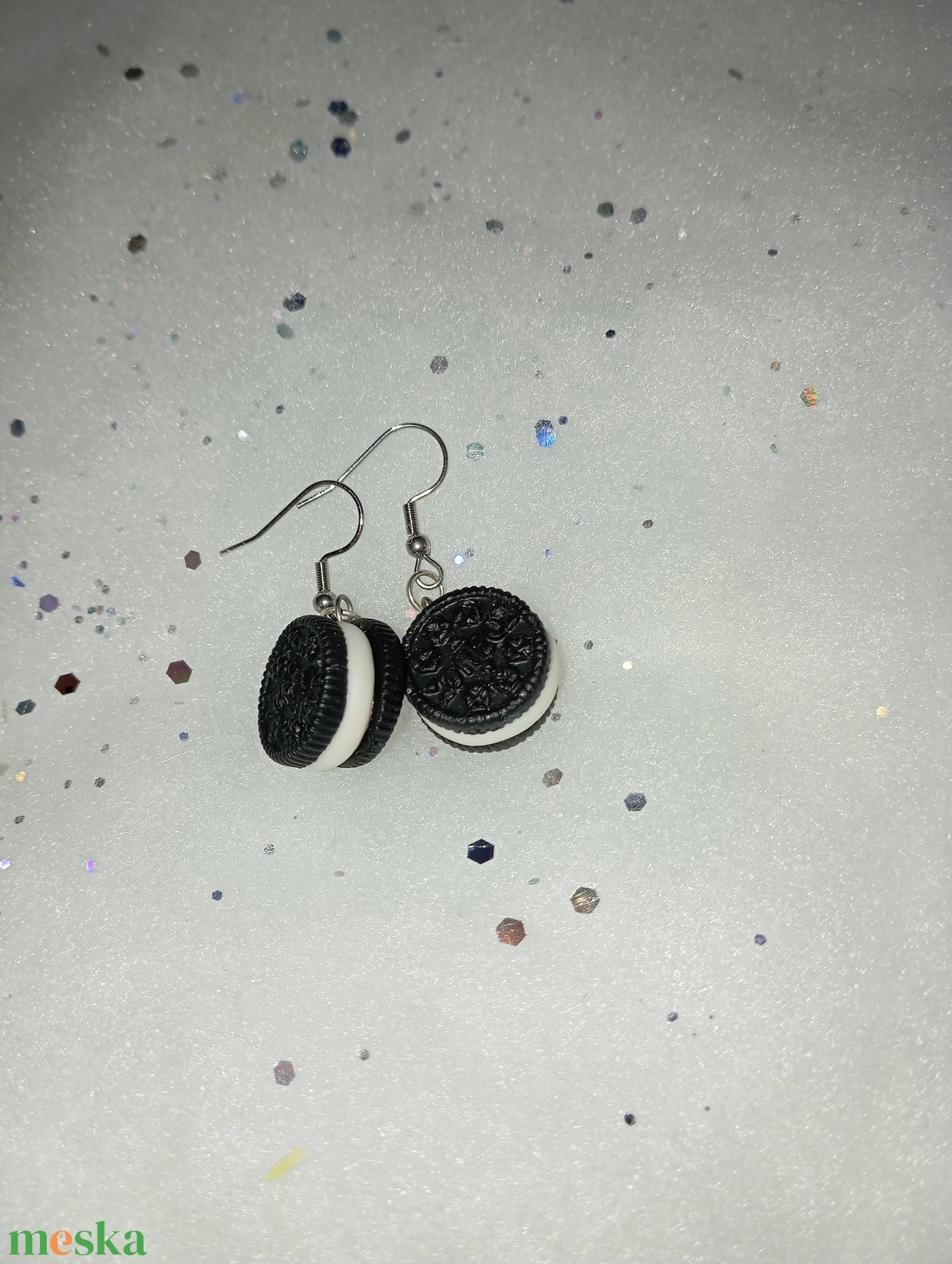 icipici Oreo keksz fülbevaló  - ékszer - fülbevaló - lógó fülbevaló - Meska.hu