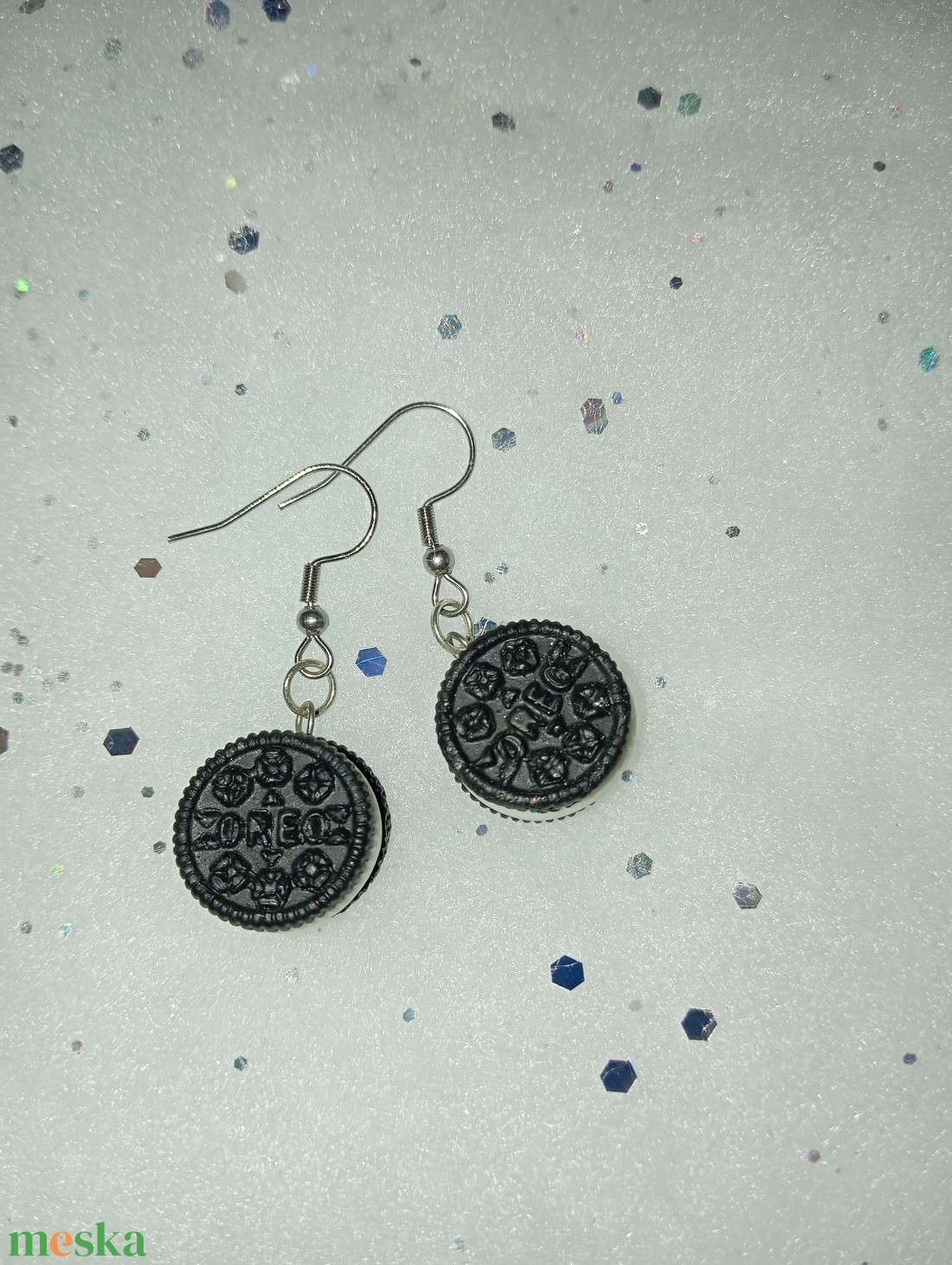 icipici Oreo keksz fülbevaló  - ékszer - fülbevaló - lógó fülbevaló - Meska.hu