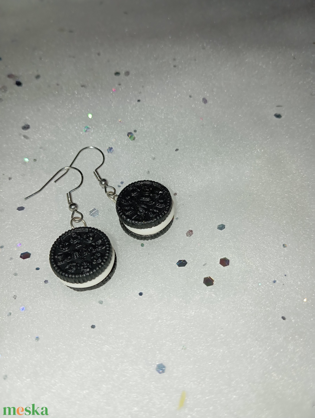 icipici Oreo keksz fülbevaló  - ékszer - fülbevaló - lógó fülbevaló - Meska.hu