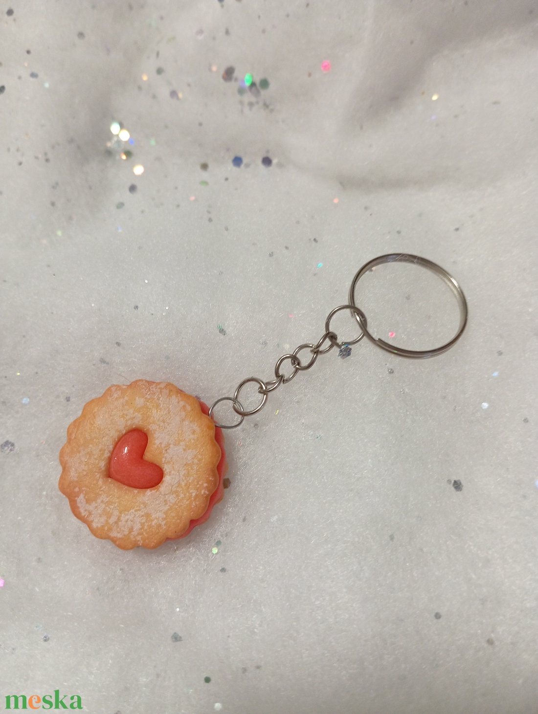 Karácsonyi szívecskés linzer kulcstartó  - táska & tok - kulcstartó & táskadísz - kulcstartó - Meska.hu
