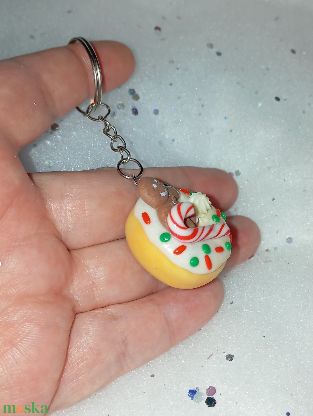 Karácsonyi fánk kulcstartó  - táska & tok - kulcstartó & táskadísz - kulcstartó - Meska.hu