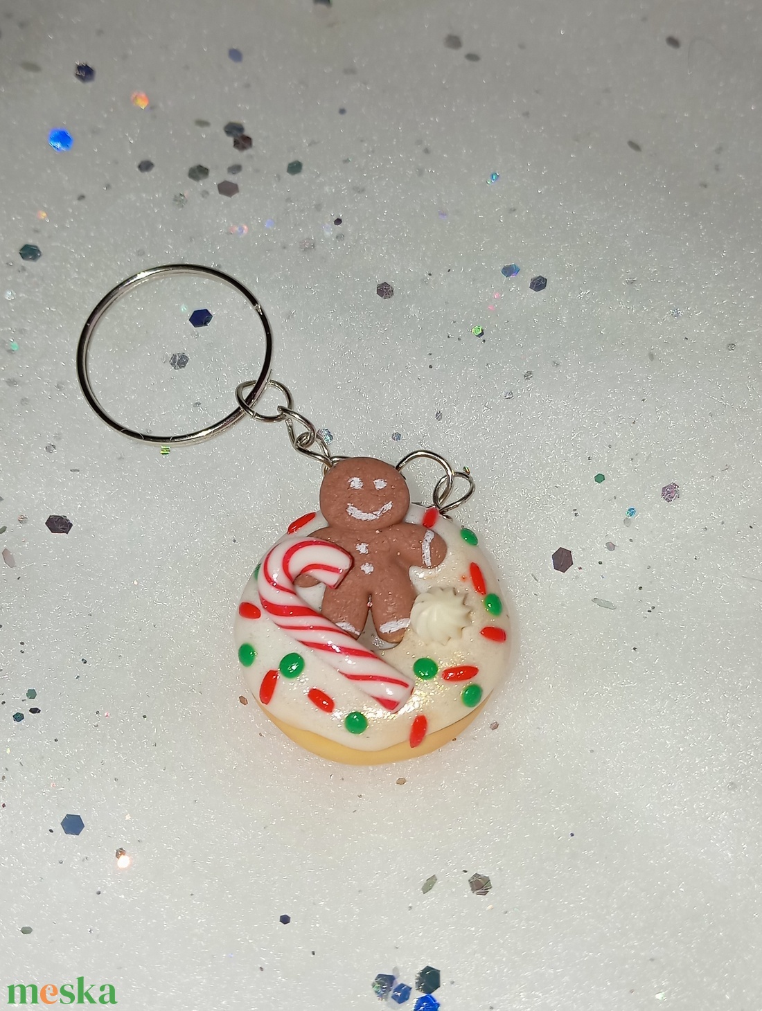 Karácsonyi fánk kulcstartó  - táska & tok - kulcstartó & táskadísz - kulcstartó - Meska.hu