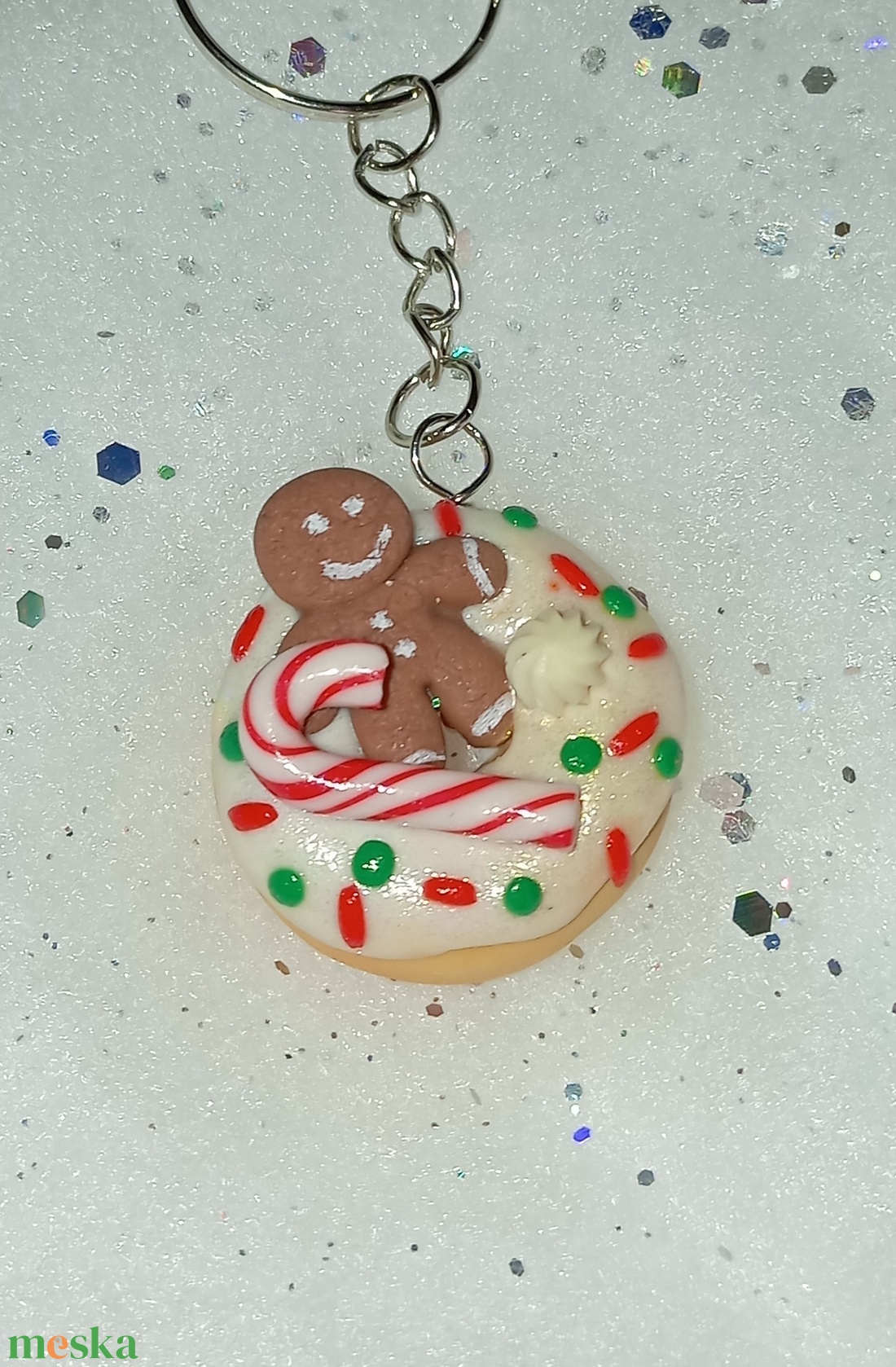 Karácsonyi fánk kulcstartó  - táska & tok - kulcstartó & táskadísz - kulcstartó - Meska.hu