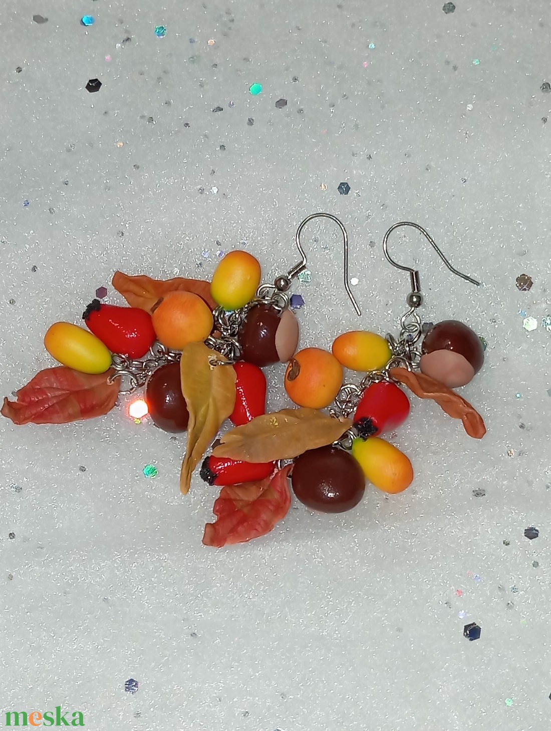 Igazi ősz fülbevaló  - ékszer - fülbevaló - lógó fülbevaló - Meska.hu