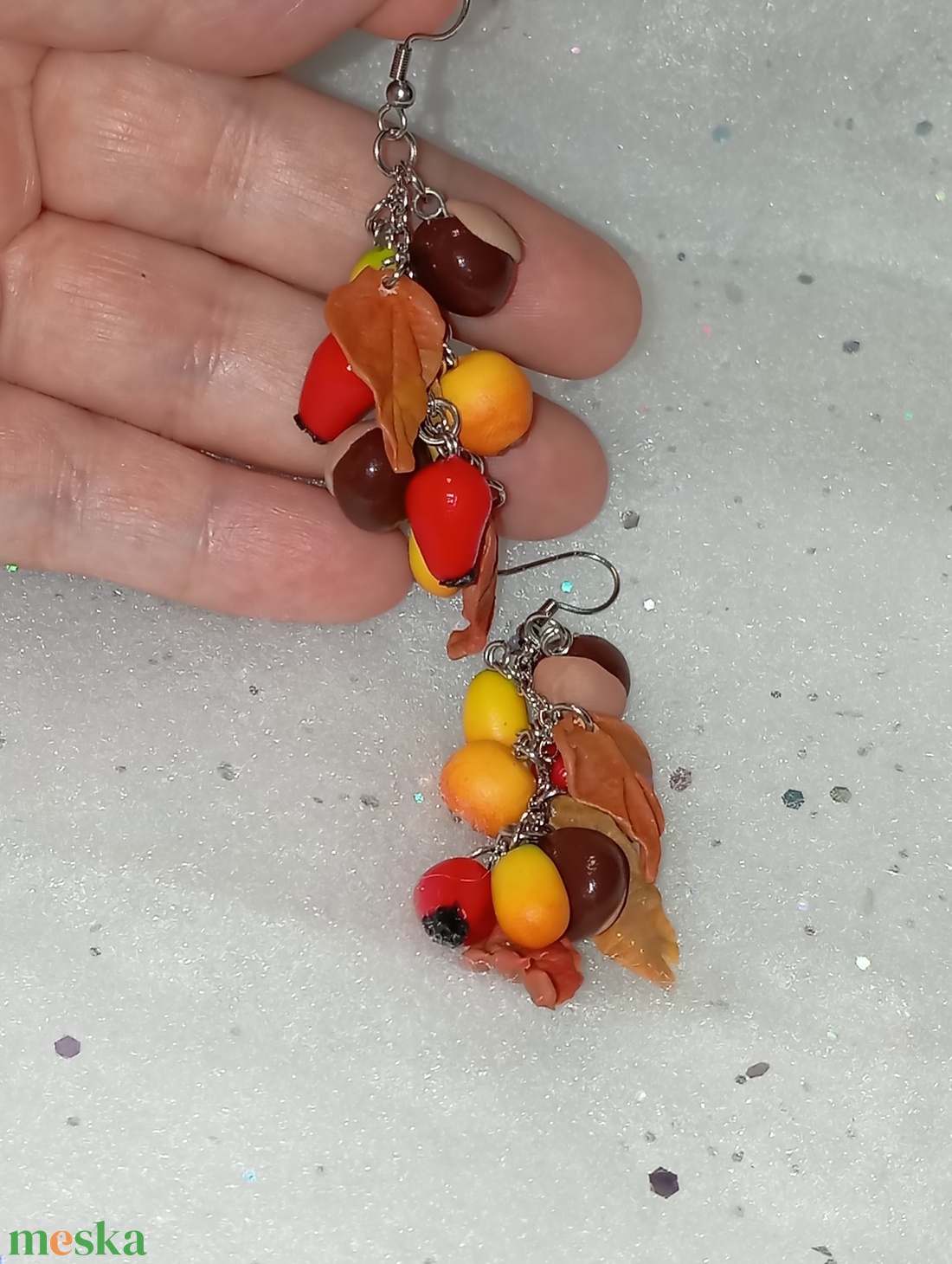 Igazi ősz fülbevaló  - ékszer - fülbevaló - lógó fülbevaló - Meska.hu