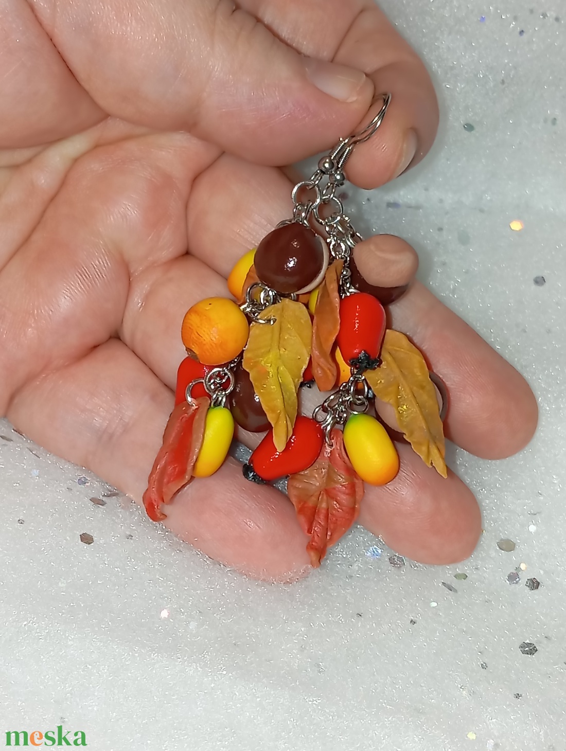 Igazi ősz fülbevaló  - ékszer - fülbevaló - lógó fülbevaló - Meska.hu