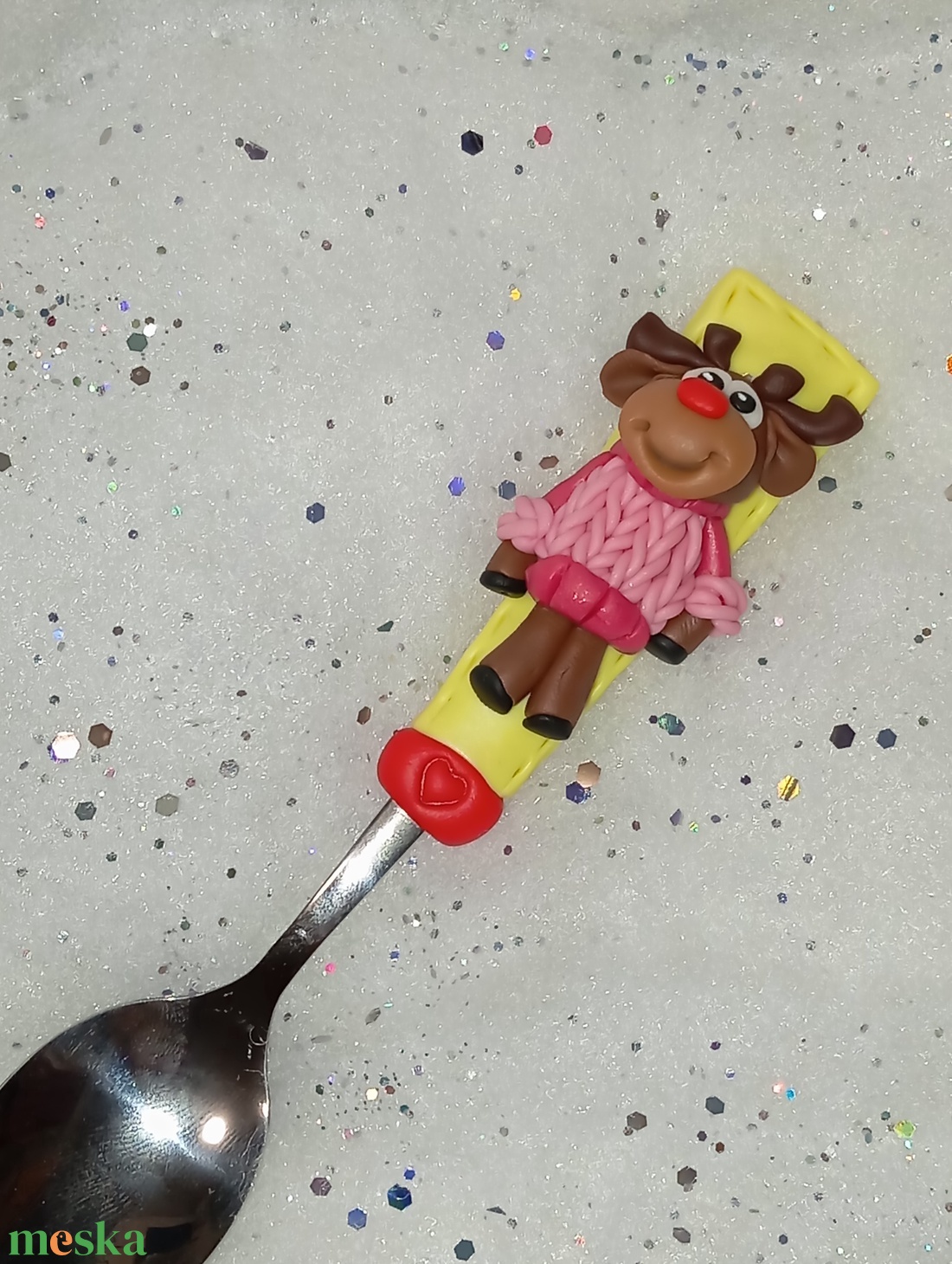 Rénis  kávéskanál teáskanál rénszarvas kakaós kanál  - otthon & életmód - konyhafelszerelés, tálalás - tálalás - bögre & csésze - Meska.hu