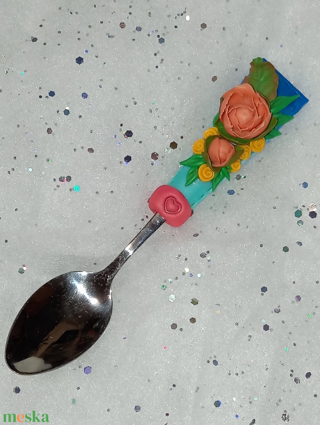 Virágos  kávéskanál teáskanál  - otthon & életmód - konyhafelszerelés, tálalás - tálalás - bögre & csésze - Meska.hu