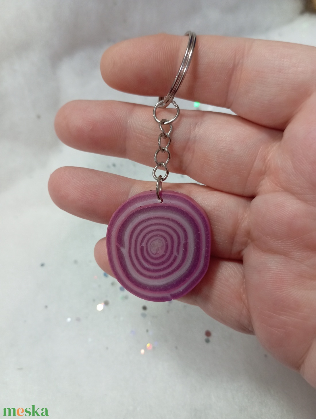 Lila hagyma szelet kulcstartó  - táska & tok - kulcstartó & táskadísz - kulcstartó - Meska.hu