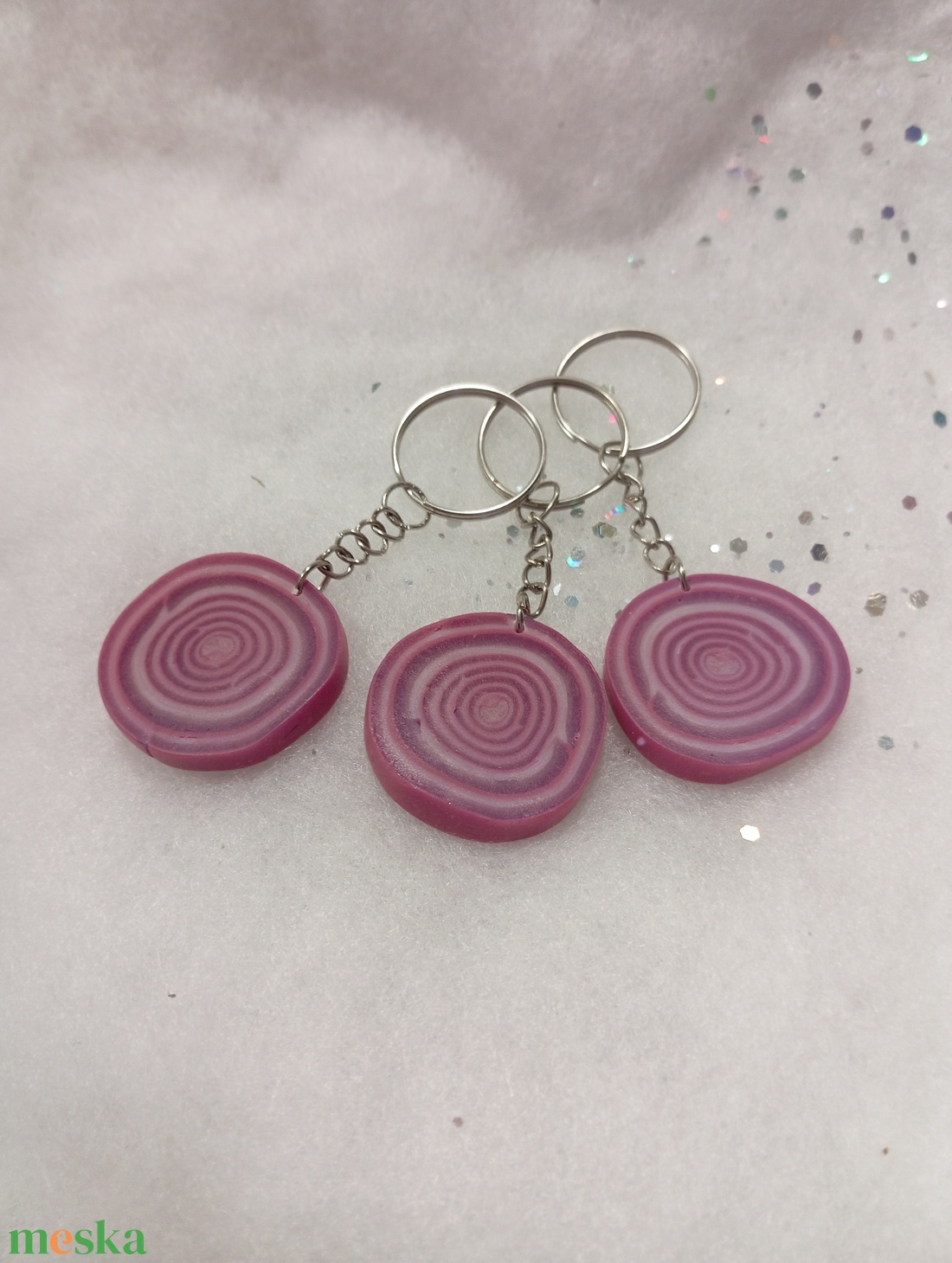 Lila hagyma szelet kulcstartó  - táska & tok - kulcstartó & táskadísz - kulcstartó - Meska.hu