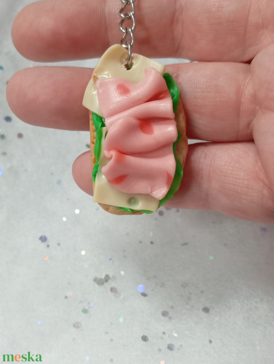 Retró gépsonkás szendvics kulcstartó  - táska & tok - kulcstartó & táskadísz - kulcstartó - Meska.hu