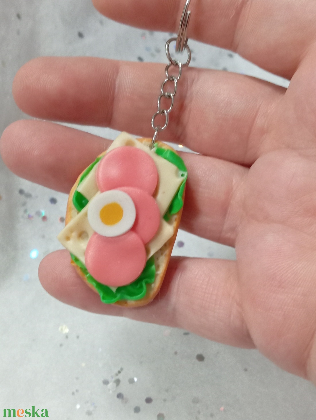 Retró parizeres szendvics kulcstartó  - táska & tok - kulcstartó & táskadísz - kulcstartó - Meska.hu