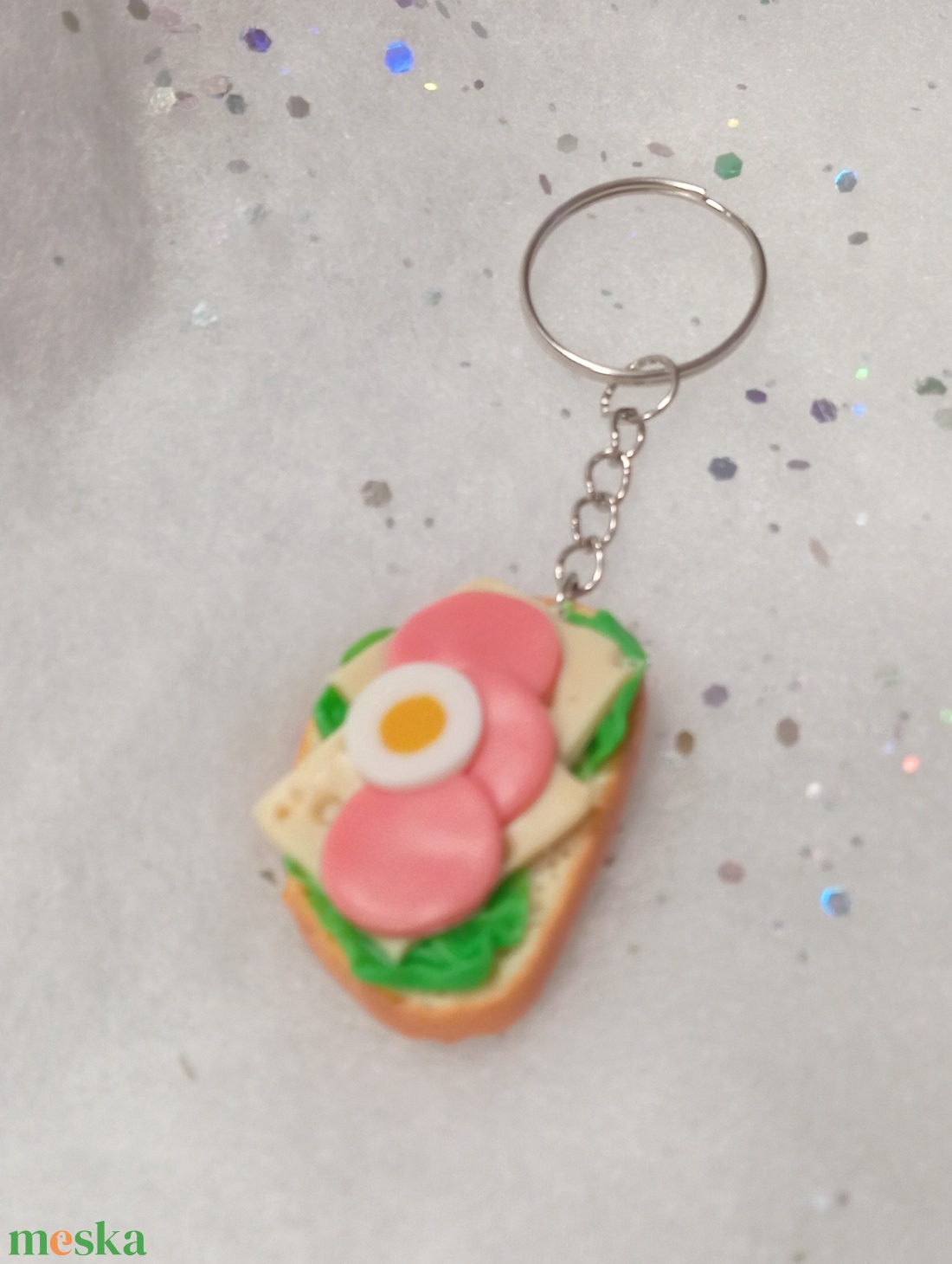 Retró parizeres szendvics kulcstartó  - táska & tok - kulcstartó & táskadísz - kulcstartó - Meska.hu
