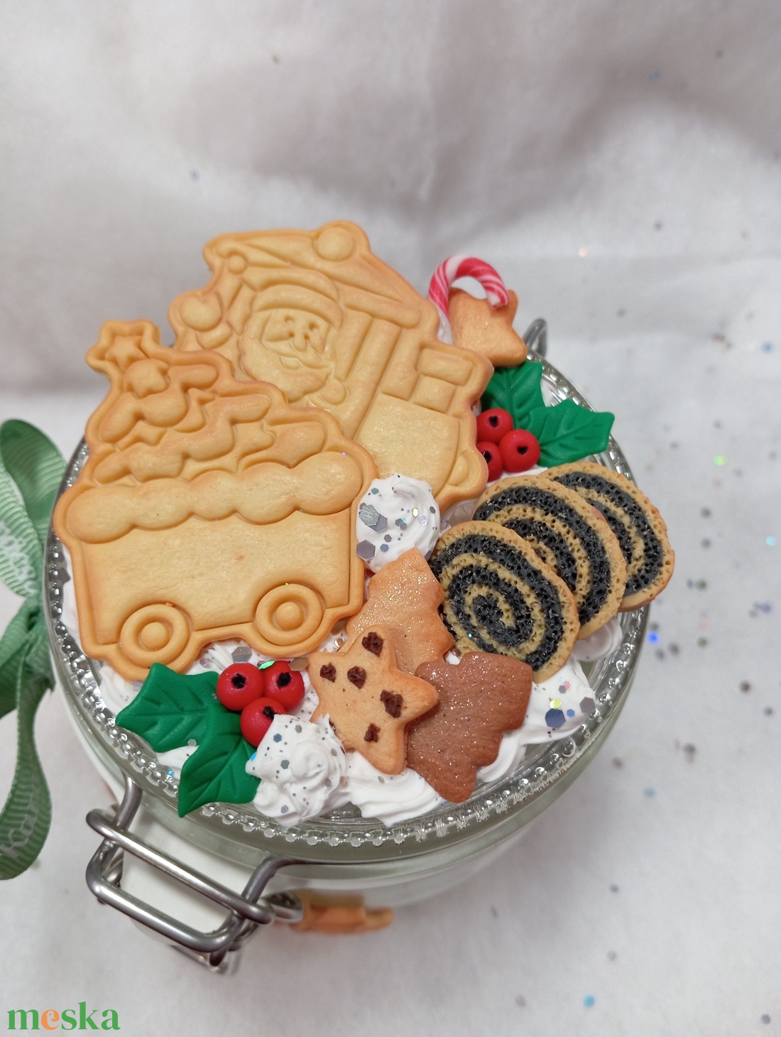 Nagy Karácsonyi Nasis - Cukorkás üveg  - otthon & életmód - konyhafelszerelés, tálalás - flaska, csatos üveg - Meska.hu