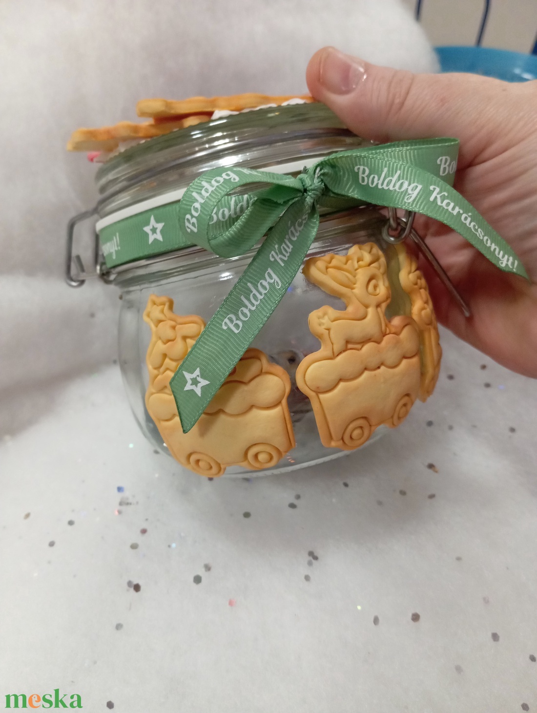 Nagy Karácsonyi Nasis - Cukorkás üveg  - otthon & életmód - konyhafelszerelés, tálalás - flaska, csatos üveg - Meska.hu