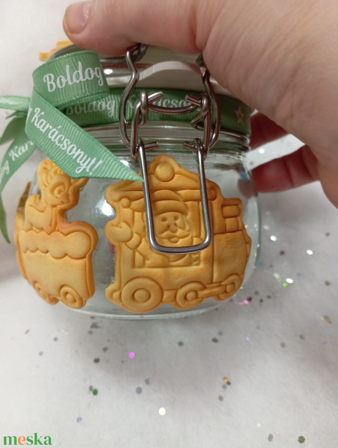 Nagy Karácsonyi Nasis - Cukorkás üveg  - otthon & életmód - konyhafelszerelés, tálalás - flaska, csatos üveg - Meska.hu