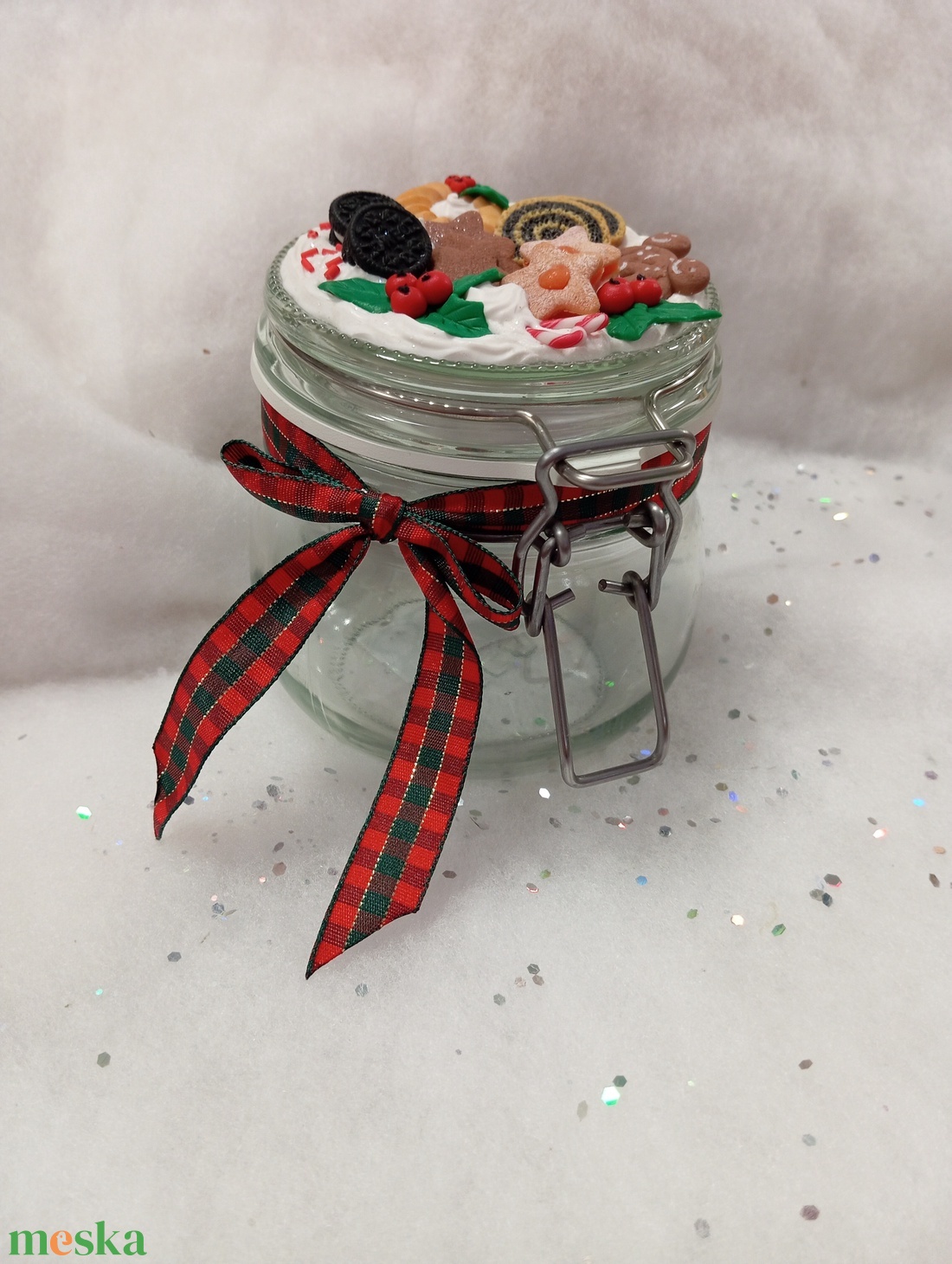 Nagy Karácsonyi Nasis - Cukorkás üveg  - otthon & életmód - konyhafelszerelés, tálalás - flaska, csatos üveg - Meska.hu