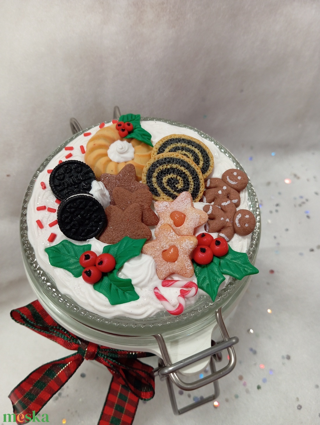 Nagy Karácsonyi Nasis - Cukorkás üveg  - otthon & életmód - konyhafelszerelés, tálalás - flaska, csatos üveg - Meska.hu