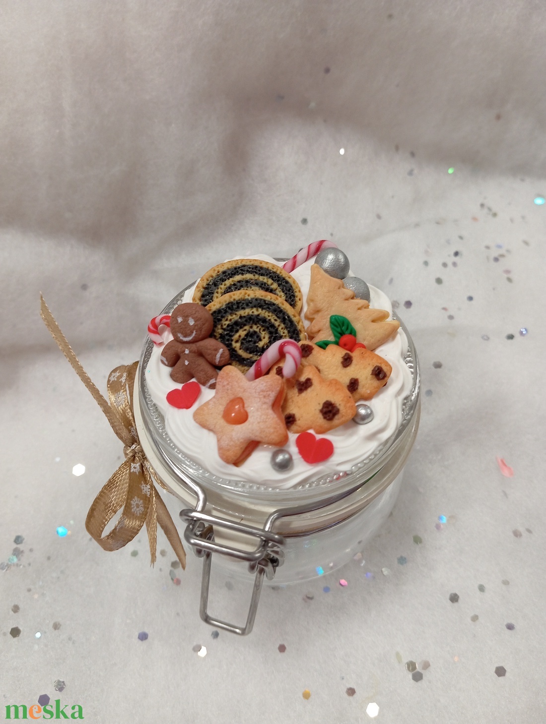 Kicsi Karácsonyi Nasis - Cukorkás üveg  - otthon & életmód - konyhafelszerelés, tálalás - flaska, csatos üveg - Meska.hu
