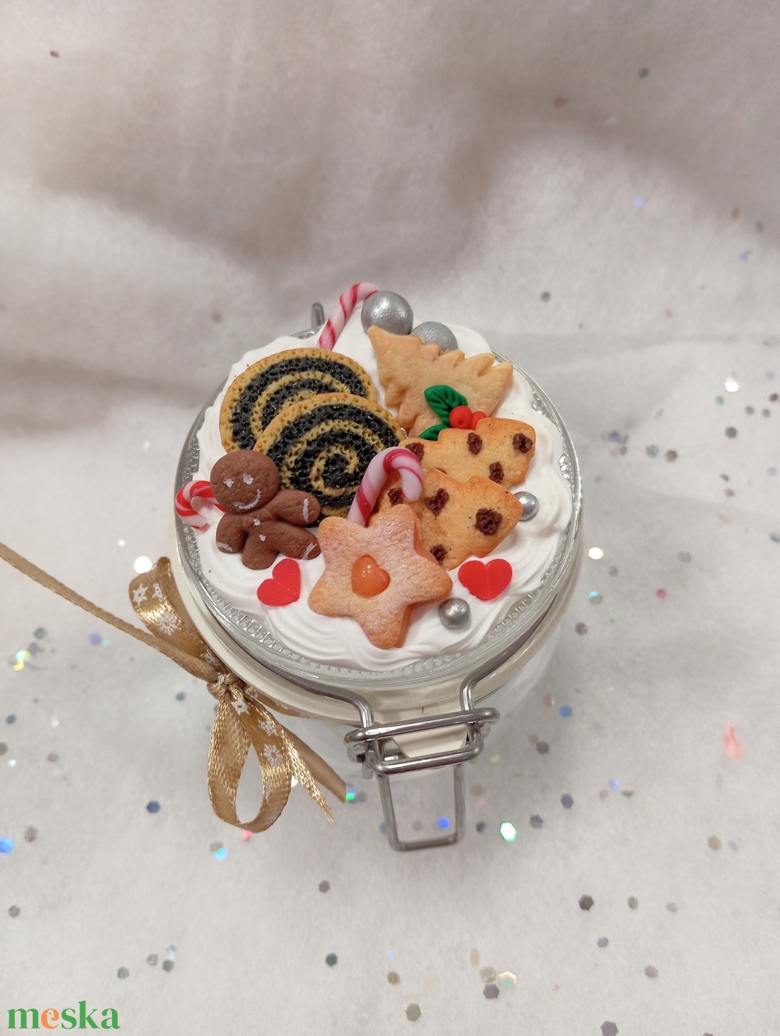 Kicsi Karácsonyi Nasis - Cukorkás üveg  - otthon & életmód - konyhafelszerelés, tálalás - flaska, csatos üveg - Meska.hu