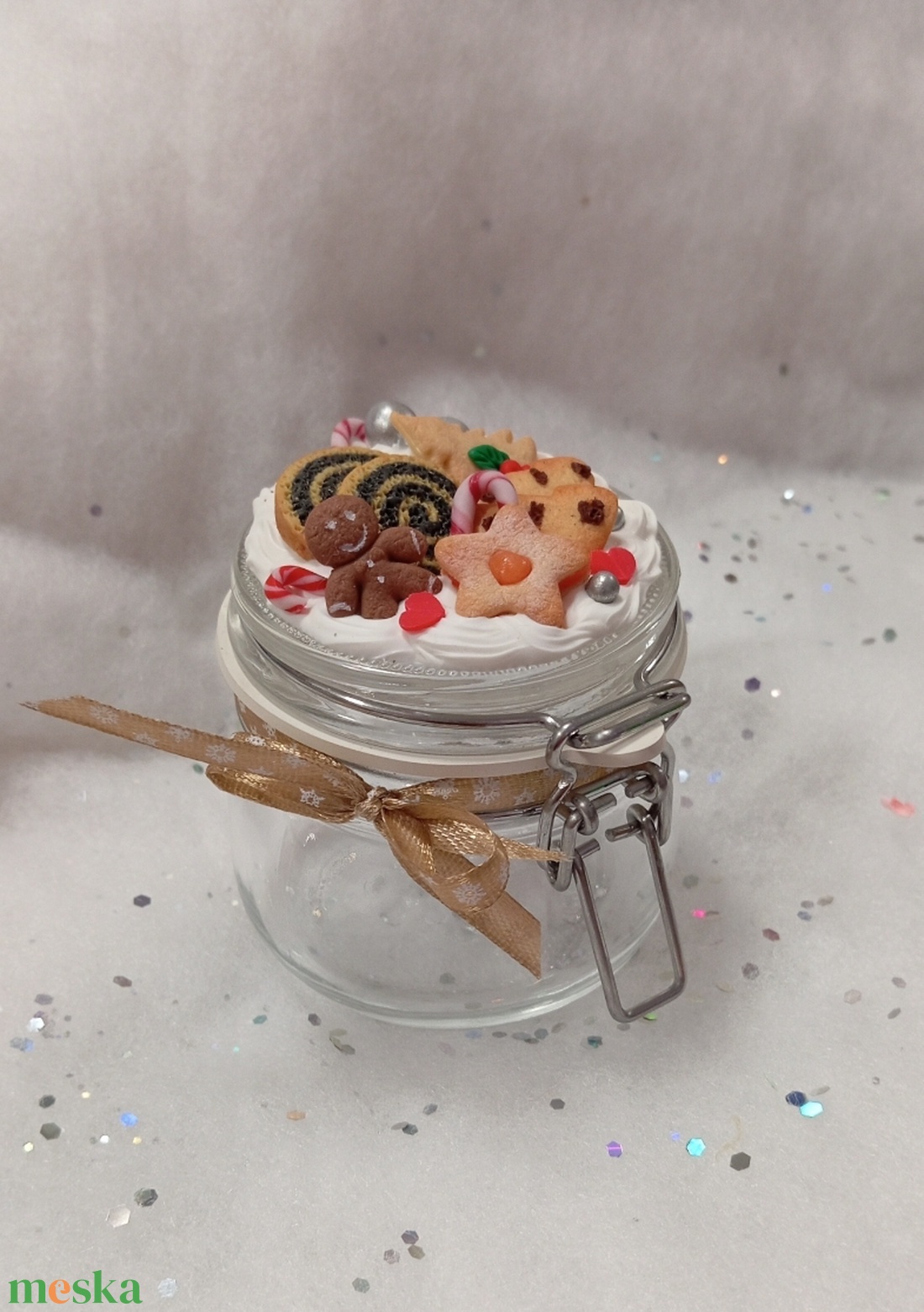 Kicsi Karácsonyi Nasis - Cukorkás üveg  - otthon & életmód - konyhafelszerelés, tálalás - flaska, csatos üveg - Meska.hu