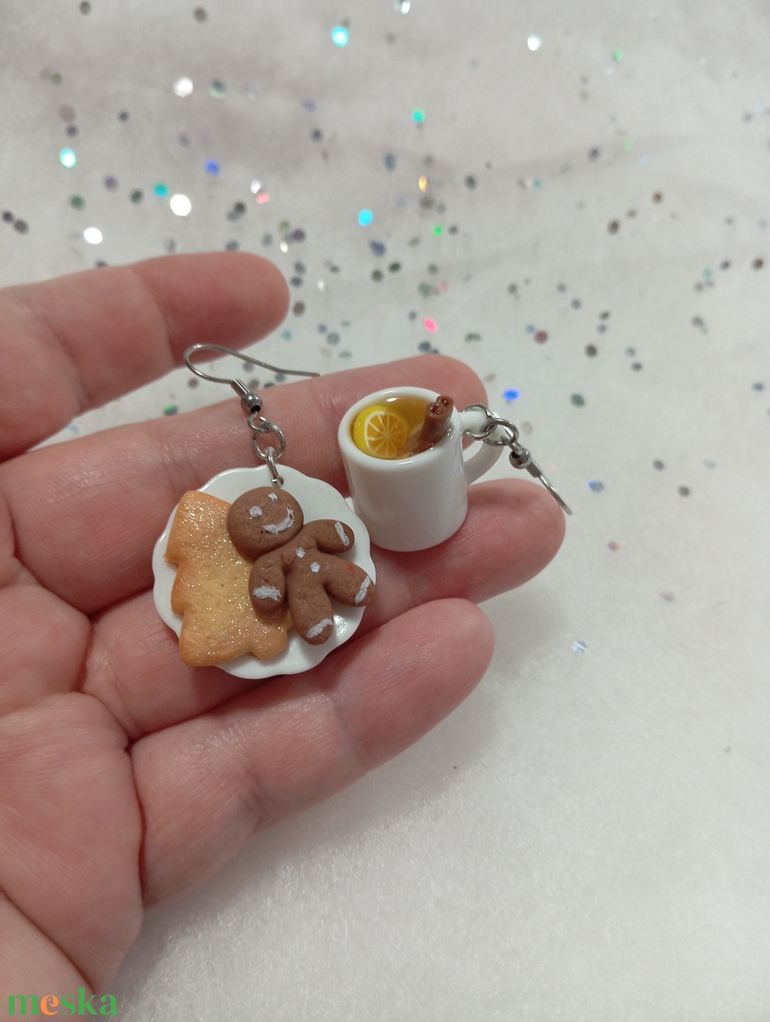 Karácsonyi reggeli fülbevaló   - ékszer - fülbevaló - lógó fülbevaló - Meska.hu