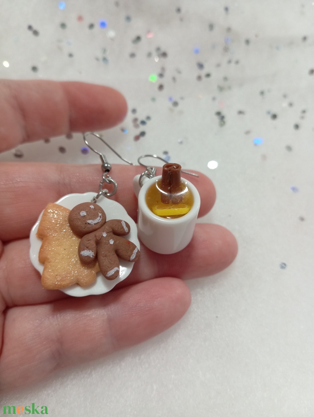 Karácsonyi reggeli fülbevaló   - ékszer - fülbevaló - lógó fülbevaló - Meska.hu