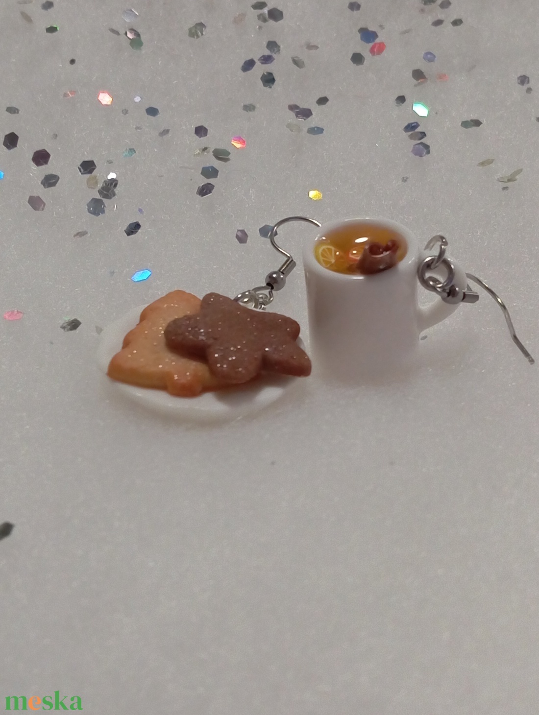 Linzeres Karácsonyi reggeli fülbevaló   - ékszer - fülbevaló - lógó fülbevaló - Meska.hu