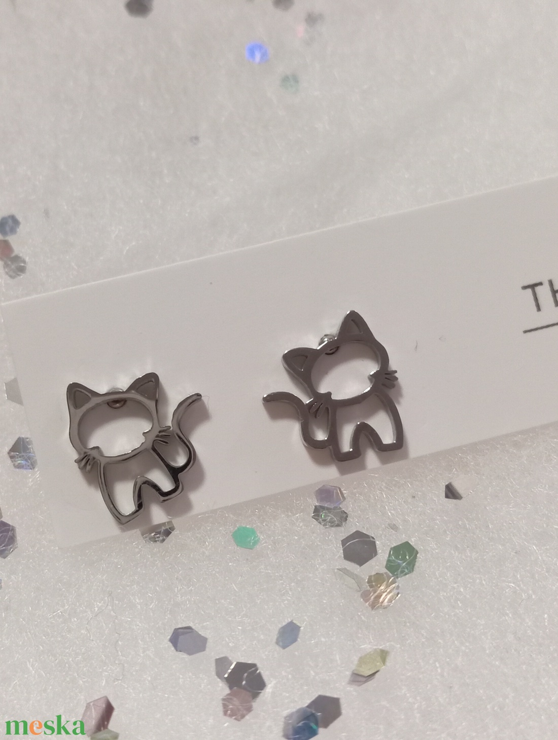 Nemesacél Cicamica bedugós fülbevaló kávé bögre  - ékszer - fülbevaló - pötty fülbevaló - Meska.hu