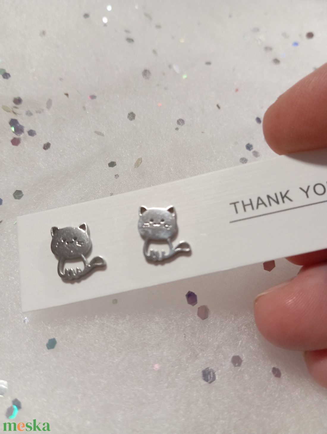 Nemesacél Cica  bedugós fülbevaló kávé bögre  - ékszer - fülbevaló - pötty fülbevaló - Meska.hu