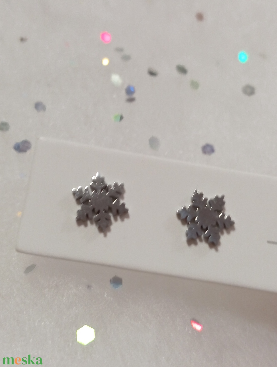 Nemesacél Csodaszép hópihe  bedugós fülbevaló kávé bögre  - ékszer - fülbevaló - pötty fülbevaló - Meska.hu